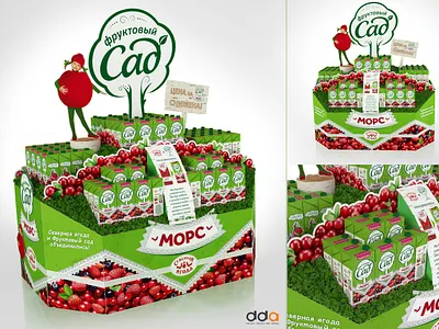 Cardboard theatralisation branding design fmcg graphic design popai pos posm product design theatralisation паллета театр фруктовый сад