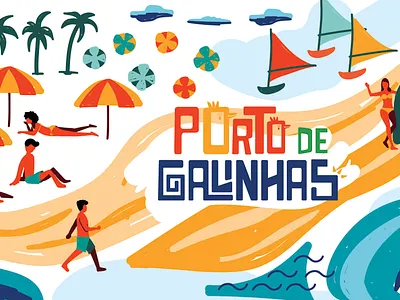 Porto de galinhas beach branding design férias graphic design illustration porto de galinhas praia product design summer vacation verão