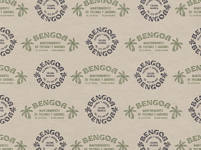Bengoa - Piscinas y Jardines animation badge badge logo branding colour palette cullera design gardening gif graphic design illustration lettering logo maintenance motion graphics palm tree palms true grit texture supply typography vector