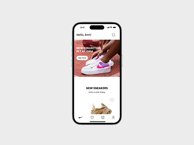 Nike App - Figma Smart Animate 3d animating animation app carousel design ecommerce figma graphic design microanimations minimalism mobile mobile app motion graphics nikeapp smartanimate ui