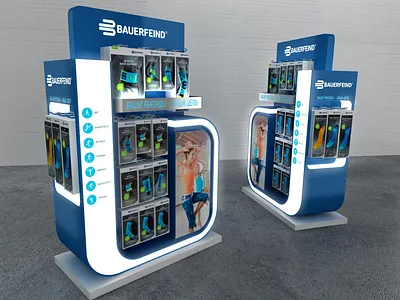 Bauerfeind shop display bauerfeind branding design fmcg graphic design pos posm product design shop design