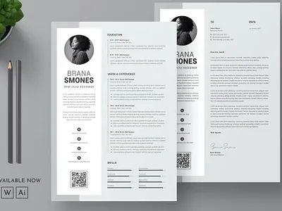 FREE Resume Word Template clean clear resume cover letter cv design cv template design doc docx graphic design illustration infographic microsoft modern resume motion graphics professional resume resume design resume structure resume template structure