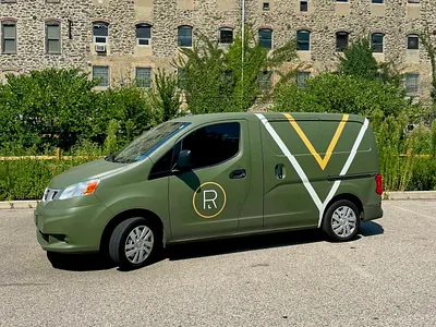 Root to Leaf - Wellness Brand Van Wrap Design branding car wrap design illustration jillstclair jillstclaircreative logo logodesign vector wrap