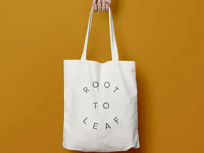 Root to Leaf - Wellness Brand Tote Bag Design ahvay branding design illustration jillstclair jillstclaircreative logo logodesign tote bag vector