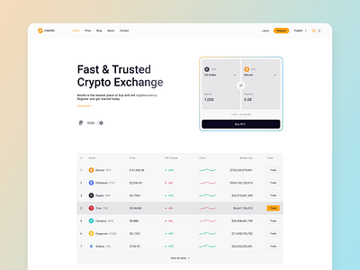 Novita Crypto Exchange Website bitcoin blockchain cryptocurrency exchange interaction product design ui ui design web design