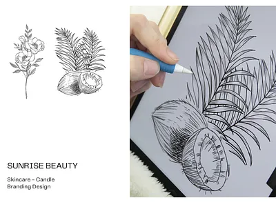 Sunrise - Branding, Logo, Packaging Design - Graphic Designer brand branding concept cosmetic design graphic design illustration logo palm sketch skincare vector