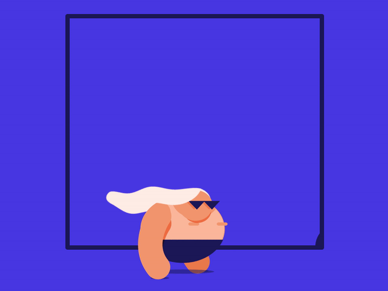 Sir Chest animation beach body bouncing loop motion graphics summer