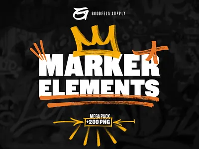 Goodfela Marker Elements elements goodfela goodfelasupply lettering letters marcador marker marker texture photoshop png procreate shapes texture