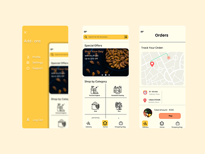 Grokart - Grocery Delivery App app design delivery grocery grocery delivery app ui ui design ux