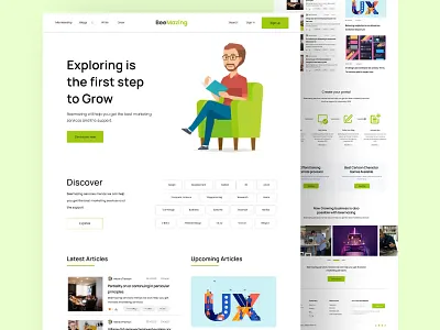 Blog Website Design best website blog ui blog website branding creative ui design designer typography ui uiux ux web