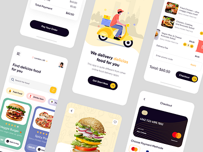 Food Delivery App Concept app design clean clean ui delivery application delivery product fast food food food and drink food app food app design food delivery service food order foodie lunch payment method restaurant shop simple sushi mobile app uiux