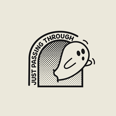 Just Passing Through adobe illustrator ghost illustration sticker
