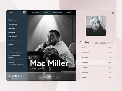Music Player Concept app artist branding clean design glass interface modern music player ui ux