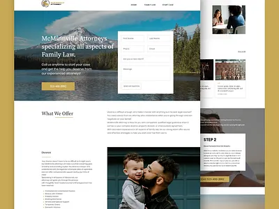 Lawyer Website UI UX Landing page Design -MacMinnville Attorney branding design illustration landing page design law website lawyer website lawyer website design logo ui ui ux ux uxdesign uxui webdesign website