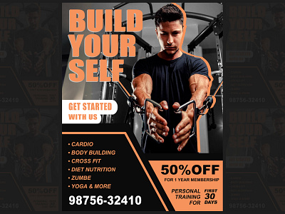 GYM Handbill branding brochure graphic design gym logoless pamphlet posterdesign