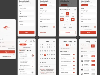Chores Assigned app design ui ux