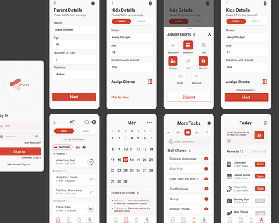 Chores Assigned app design ui ux