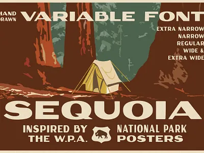 Sequoia Variable Font camp camping design font handlettered handlettering national forest national park outdoor outdoors retro sequoia typography variable