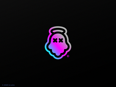 Glost #04 | Logo Design cute geometric ghost logo gradients holographic icon design logo designer round soft spirit sticker