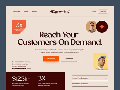 Co Growing Web Header. clean colourful creative dribbble2022 header hiring home page marketing minimal network orix ractro recruitment sajon typography ui web web design webdesign website