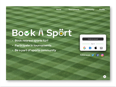 Redesign of logo & hero section - bookasport.in branding design graphic design green logo sports ui ux web design