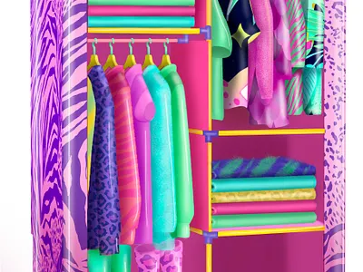CLOSET closet clothes illustration pink