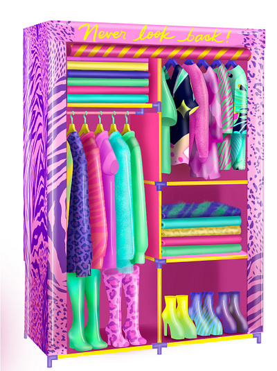 CLOSET closet clothes illustration pink