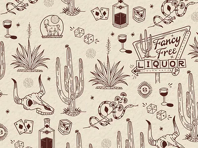 Fancy Free Liquor Branding branding bull california hand lettering illustration liquor