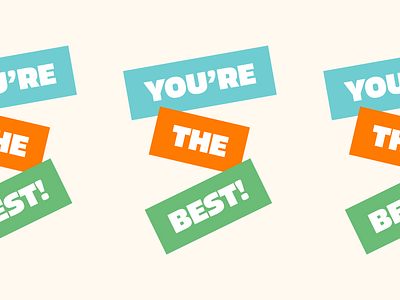You're The Best greeting card off white stationery typography