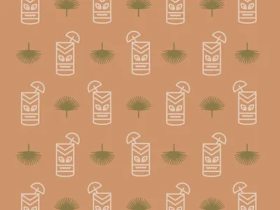 Tiki Summer Pattern branding design digital graphic graphic design illustration pattern
