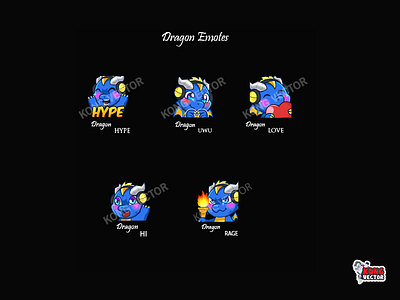 Dragon Twitch Emotes cartoon chibi cute design emoji emote emotes graphic design graphicstreaming hi illustration love rage twitch twitchemote twitchemotes