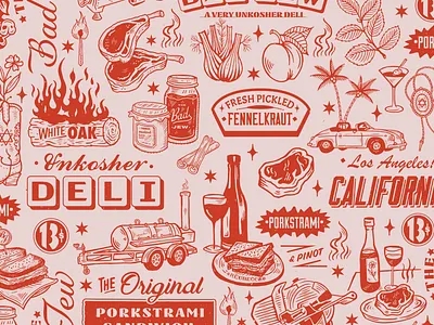 The Bad Jew bbq branding food hand lettering illustration kosher logo