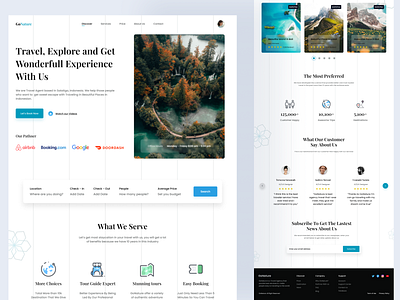 Travel Landing Page - GoNature blue booking branding design holiday landing page modern nature travel web travel website traveling ui uidesign uiux ux vacation web design website