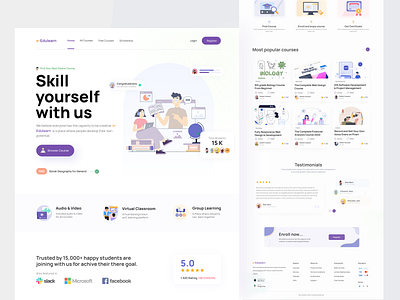 E-learning Platform Landing Page design elearing figma illustration landing oage trending ui ux