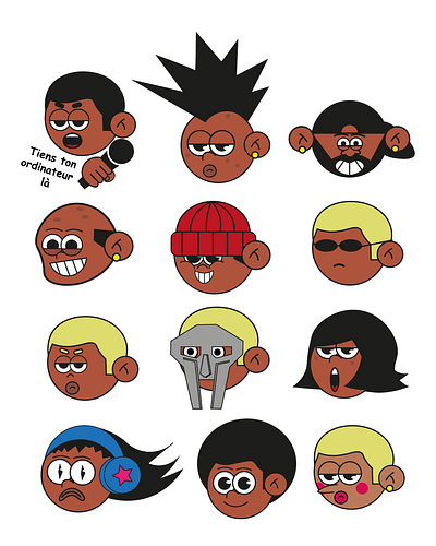 Head head illustration sticker