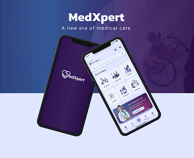 MedXpert | Medical app design app blue branding care design fitness health landing page medical mobile nav bar ui ui ux ux design