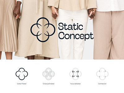 Static Concept Logo brand brandidentity branding clothing cotton design fashion female logo logodesign logotype mark