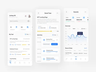 Taskmark - Task Management App UI app clean design management mobile version neat software task task management ui ui design ui mobile uiux uiux design ux