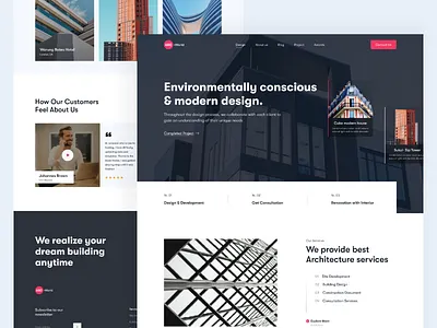 Architecture Landing Page apparel architecture landing page building city clear design home homepage landing modern real estate residance services ui ux webdeseign