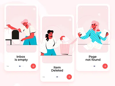 Empty State Illustrations 404 animation app archive branding design empty empty state error galaxy halolab icon illustration inbox logo mail ui ui8 ux vector