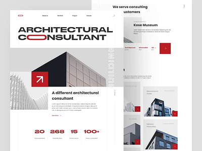 Archo - Architecture Consultant Landing Page Animation architec web architect architect consultant architectural architecture bold building consultant home homepage interaction design landing page minimalist ui ui design web design website website design