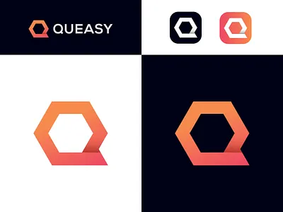Q-QUEASY Letter Logo design a b c d e f g h i j k l m n b c f h i j k m p q r u v w y z blockchain box branding colorful easy ecommerce identity letter letter mark monogram letter q lettermark logo logodesign logomark modern modern logo nft q