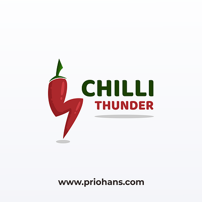 Chilli and Thunder Logo Combination bolt logo brand branding chilli chilli logo color design illustration logo logo combination logo designer prio hans storm logo thuder logo thunder typography vector