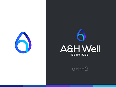 A&H Well Services - Identity ah blue brand crooz media design drop identity logo purple teal water well