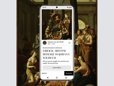 Ars Search System android ars art black white gallery mobile app design museum painting product design samsung scanner search ui ux ux design