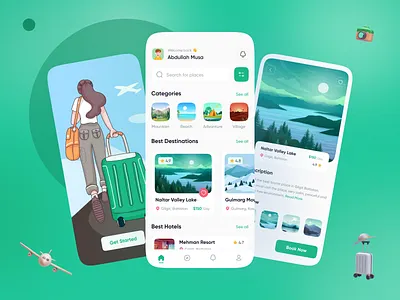 Travel Mobile App app app design branding design hasnur alam ujjol hola lab logo mobile mobile app motion graphics orix piqo popular sajon tour travel travel mobile app ui ux web header