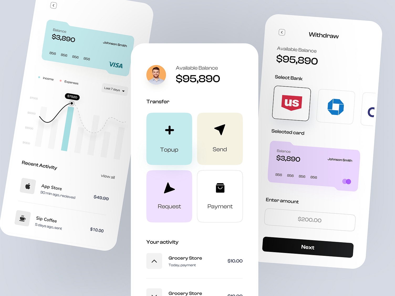 Banking Mobile App by Ofspace on Dribbble