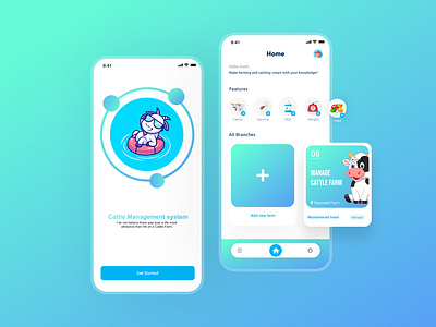 Cattle farm management system 3d animation app design branding cattle app cattle farm management system design screen figma design screen graphic design home screen logo mockups motion graphics muhammad inam project design splash screen ui ui ux design viral app