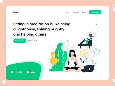 Bitation - Header Section ✨ 3d animation app art branding design designing dribbble graphic design illustration logo minimal motion graphics popular trending typography ui ux vector web