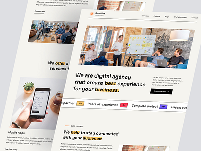 Sunshine - Digital Agency Landing Page agency app design clean design digital agency flat landingpage simple team ui ux web website